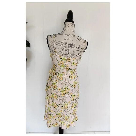 BCBG Generation Floral Ruffle Faux Wrap Sleeveless Dress Sz 2 High-low Pink - Picture 5 of 9